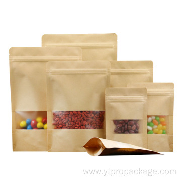 Recycle stand up ziplock biodegradable kraft paper bag